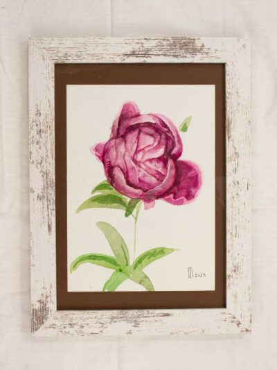 Tablou cu flori original bujor 01