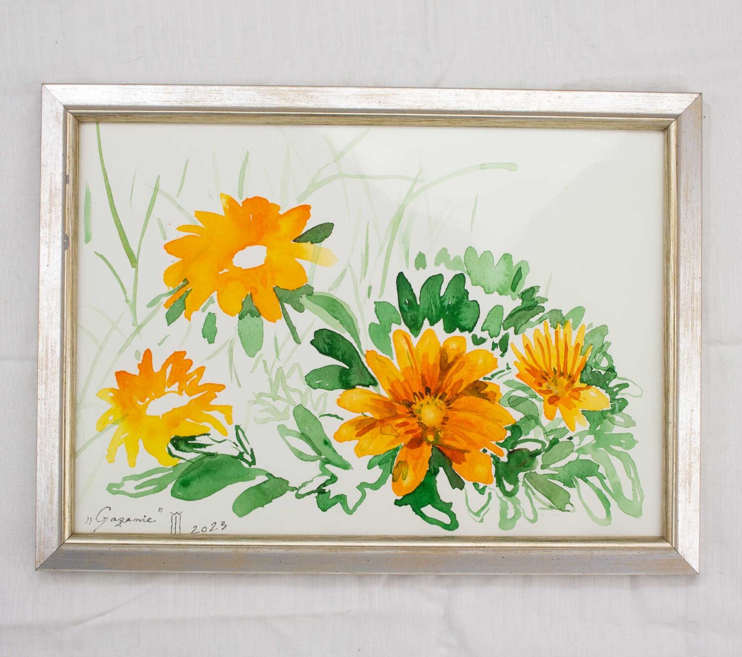 Tablou cu flori original gazanie 01 Tablou cu flori original gazanie 01