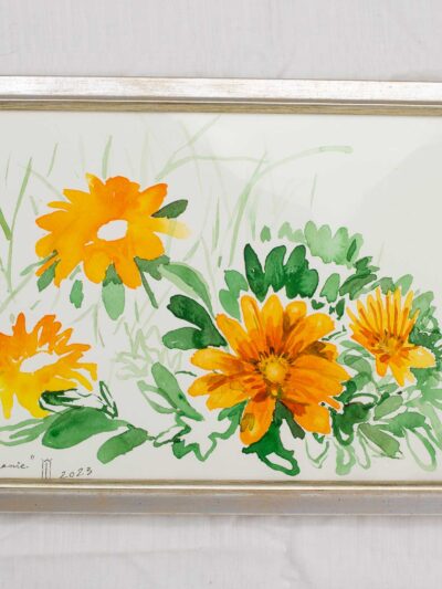 Tablou cu flori original gazanie 01