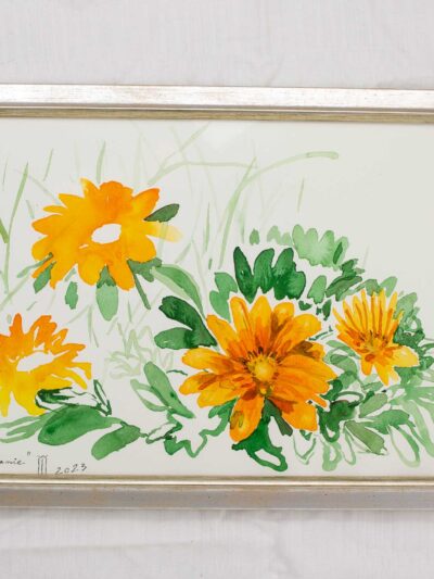 Tablou cu flori original gazanie 02