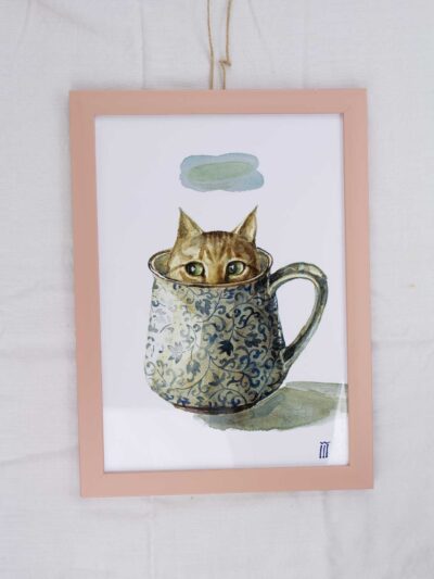 Tablou cu pisica „pisa roz 01